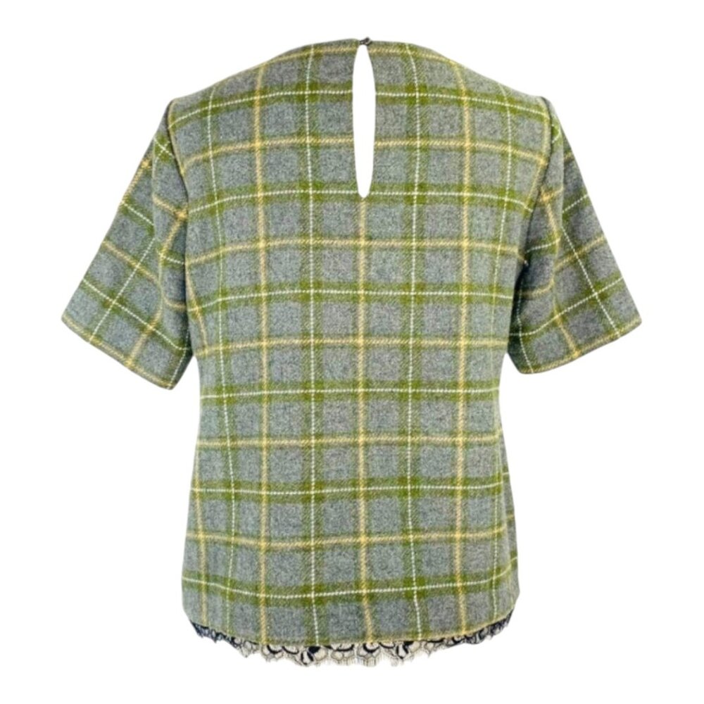 Banana Republic Wool Blend Plaid Short Sleeve Top Womens S - Picture 6 of 11